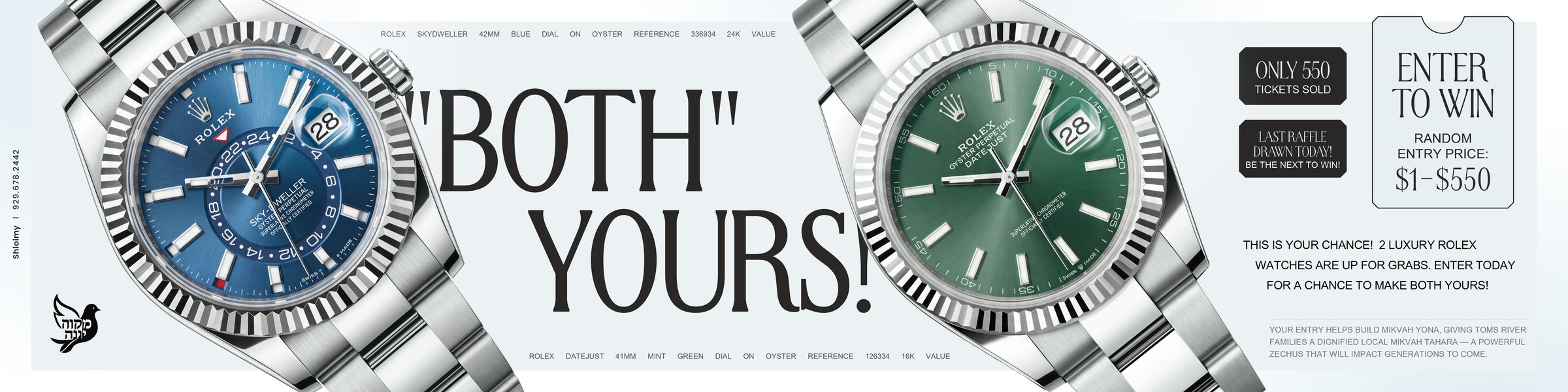 Win 2 Rolex watches – both yours, tickets from $1